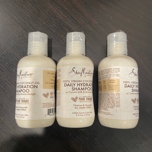 3PK SheaMoisture Virgin Coconut Oil Shampoo Daily Hydration - 3.2 fl oz - Picture 1 of 2